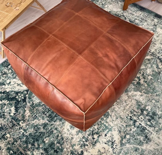 Leather Ottoman Coffee Table Large Pouf Floor Leather Ottoman Coffee Table, Large Faux Leather Ottoman Coffee Table