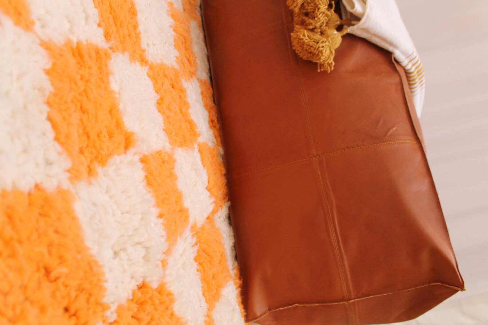 LEATHER OTTOMAN Ottoman Coffee Table Large Pouf Floor Etsy