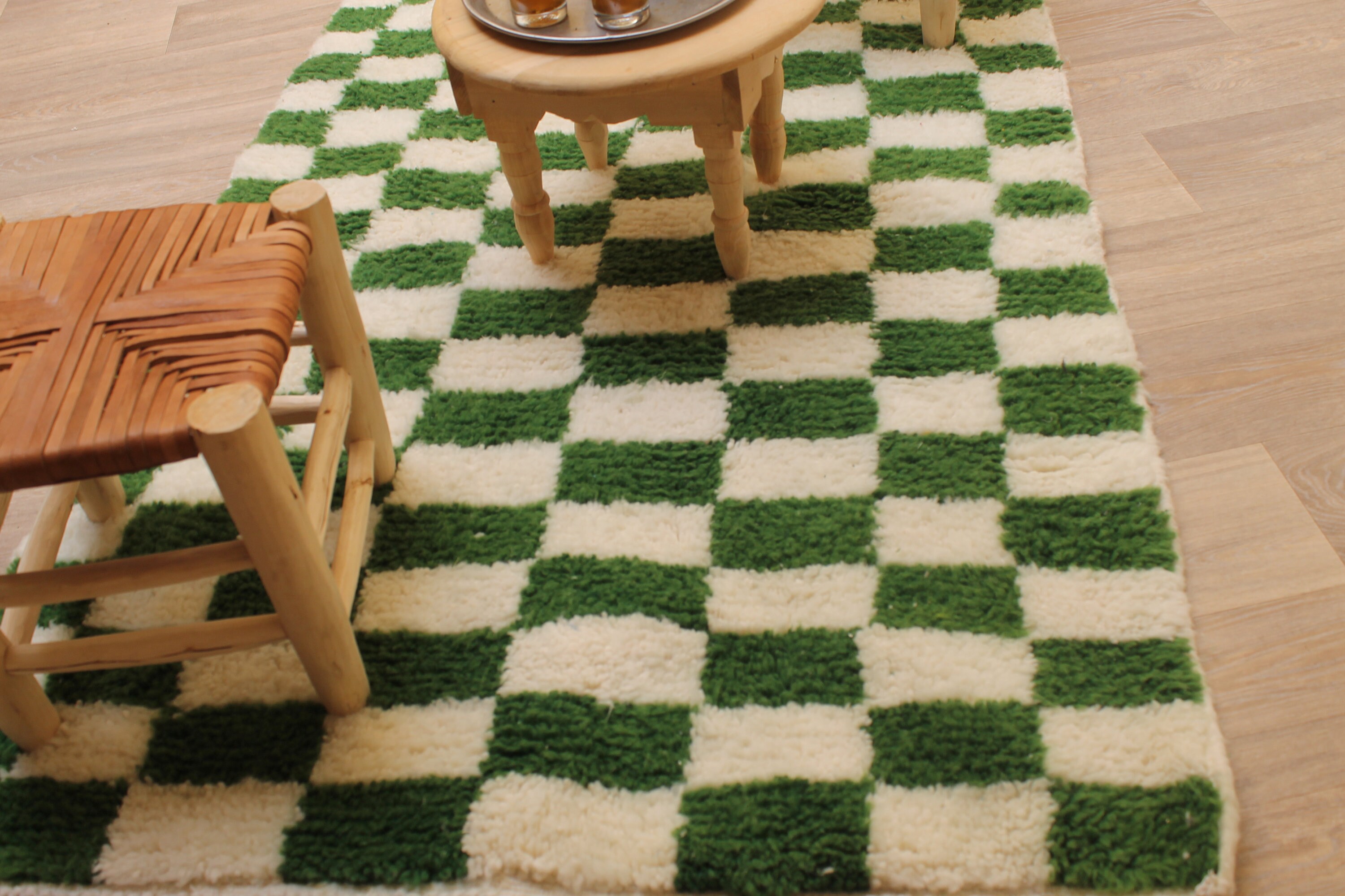 Red and White Checkered Rug Wool Checkerboard Rugs Dorm Rug Etsy
