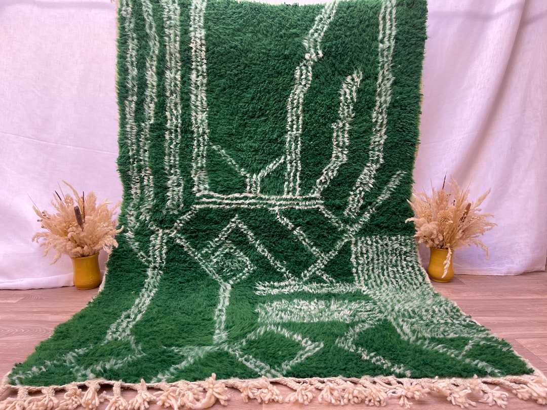 GREEN MOROCCAN RUG 8x10 Area Rugs for Bedroom Gift Etsy