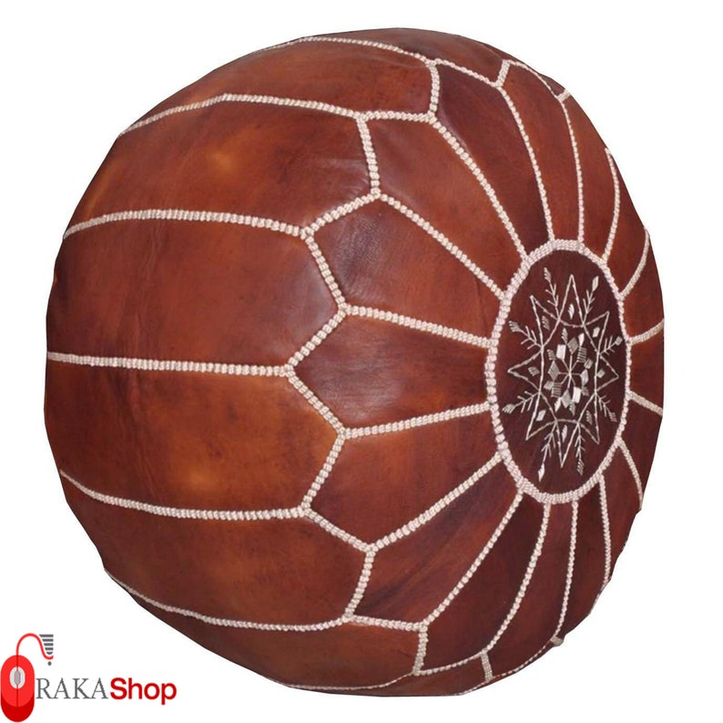 LEATHER Ottoman Pouf ROUND OTTOMAN Leather Boho Ottoman Footstool Handmade Vintage Floor Pouf 50/% off Leather Floor Cushion