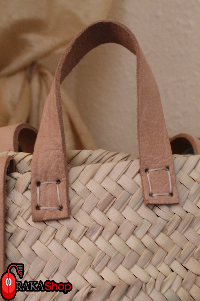 Straw Basket Backpack Straw Beach Bag Boho Backpack Etsy