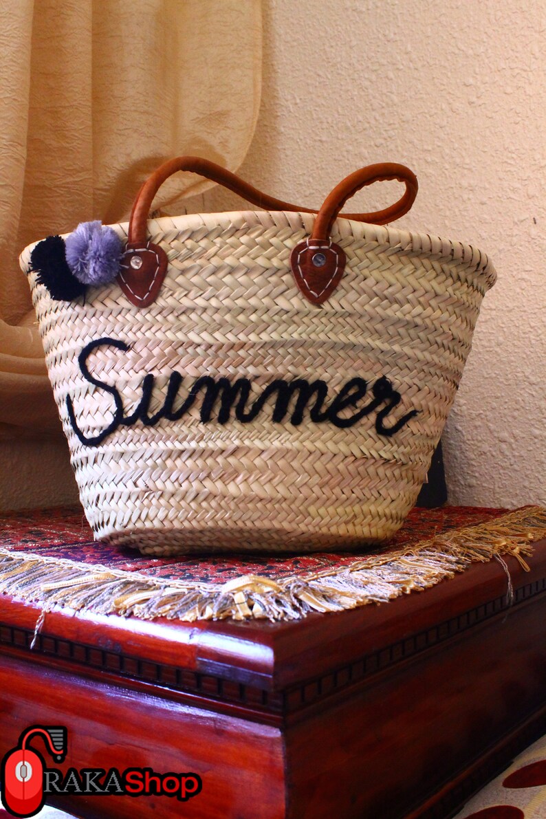Straw bag French Basket french market basket Beach Bag Etsy