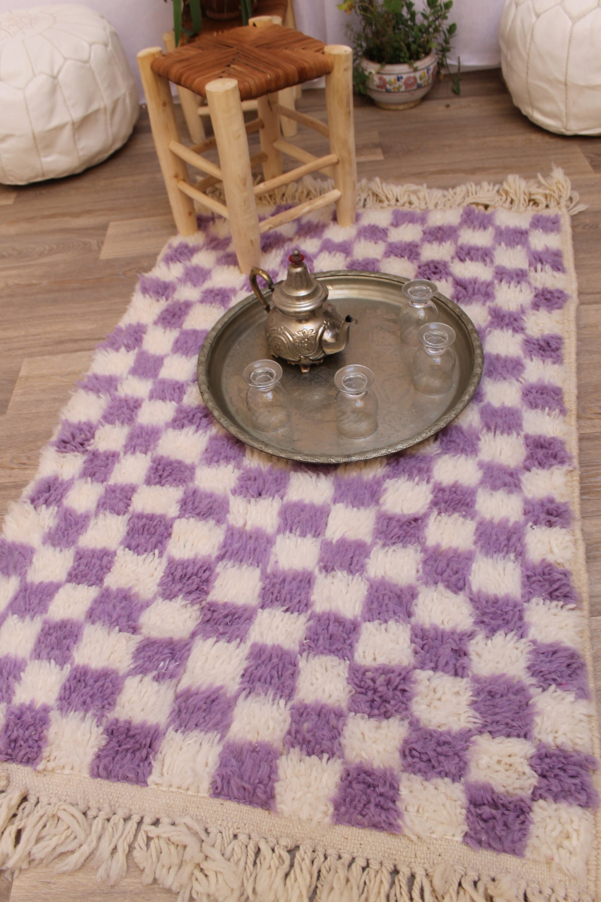 Checkered Bath Rug Etsy