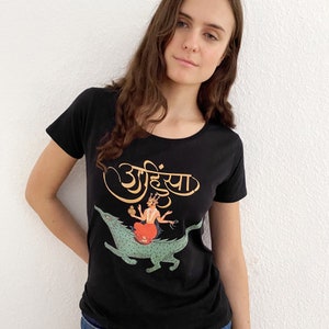 Ahimsa Yoga T-shirt / meditation / om / mandala / Namaste / Yogies / vintage organic recycled vegan vegan / Peace & Love / crazy image 1