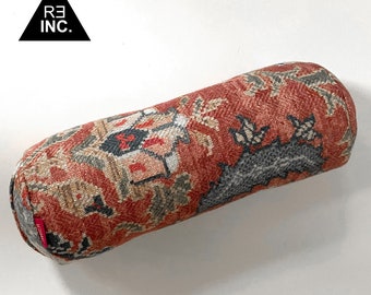 Organic Yoga Bolster small – upholstery fabric rust blue