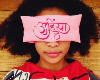 Organic yoga eye pillow Ahimsa pink pink