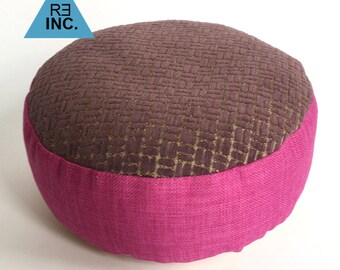 Organic meditation cushion yoga – triple pink – recycled – unique