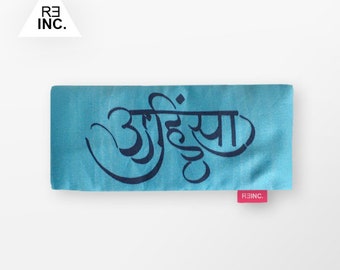 Organic yoga eye pillow Ahimsa light blue