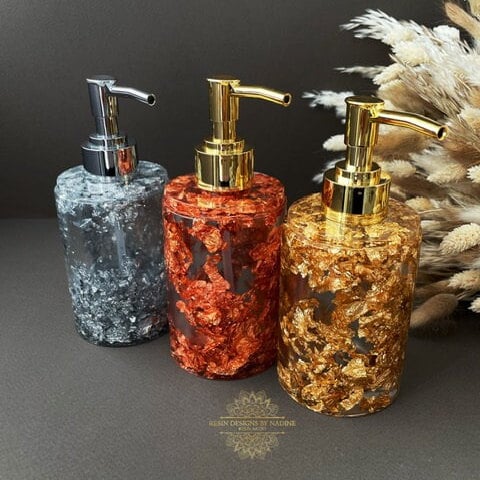 Round Hand Soap Cream Dispenser With Foil Detailing and Pump