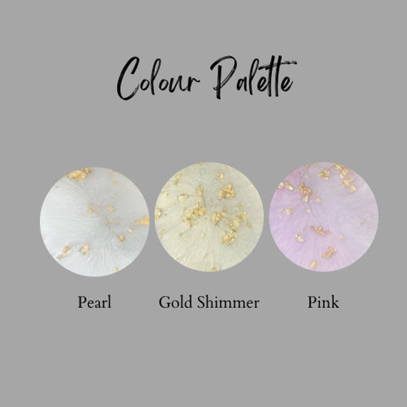 3 Pieces Nail Palettes Nail Mixing Palette Polish Color Mixing Plate Golden  Edge Resin Nail Holder Nail Display Cosmetic Mixing Tools (Round Shape)