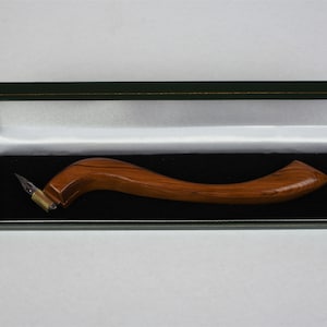 Handmade Cedar Ergonomic Oblique Pen Holder