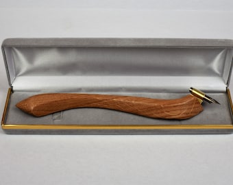 Handmade Oak Ergonomic Oblique Pen Holder