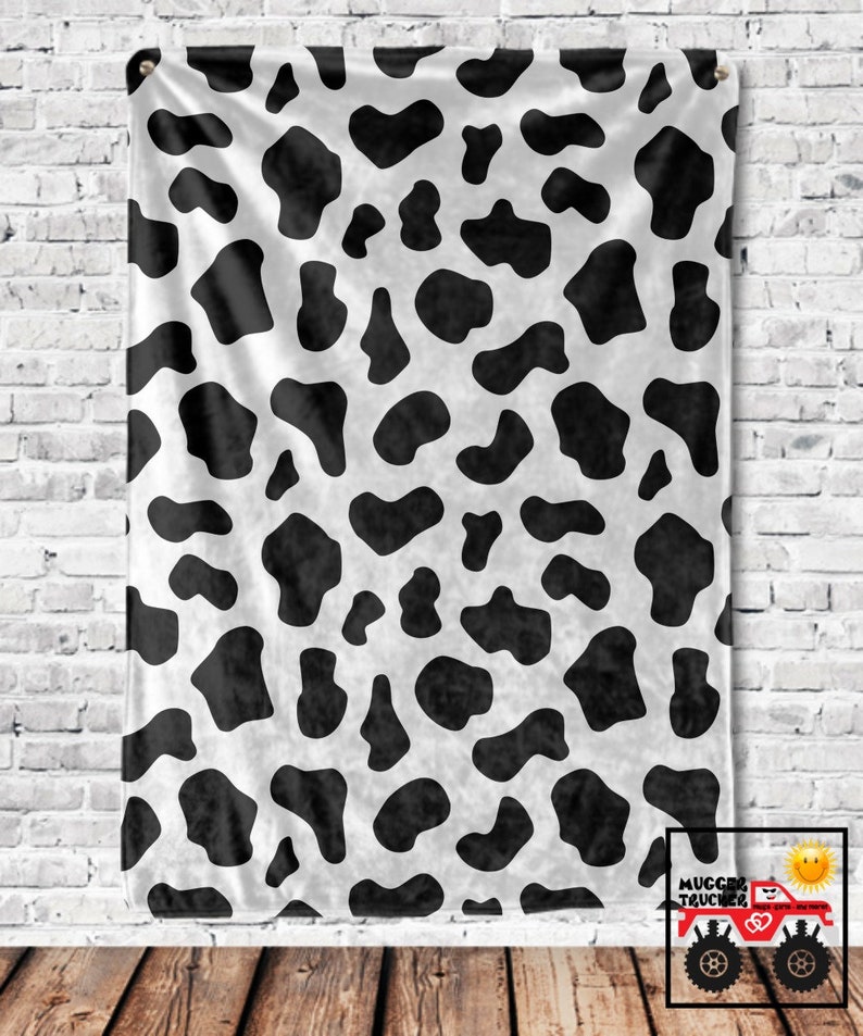 Cow Print Blanket Fun Western Gift Throw Blankets Gift for Etsy