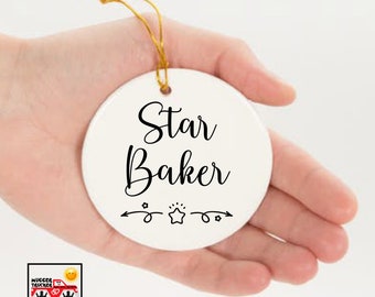 Baking Lover Ornament, Holiday Ornament, Bake Show Gift Ornament, Hostess GIft, Friendsgiving Gift, Ceramic Custom Ornament, Brit Bake Show