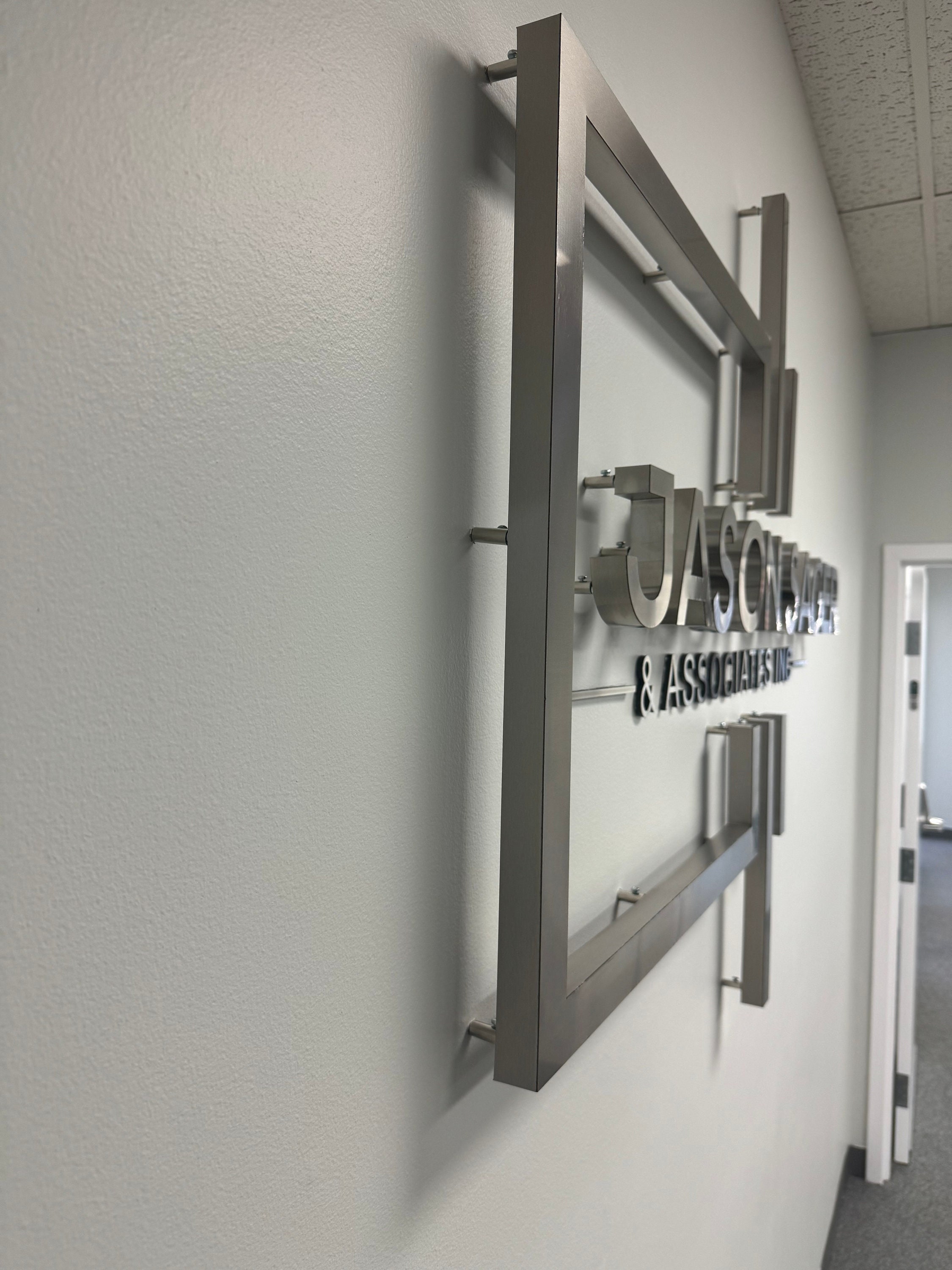 Custom 3D Stainless Steel Logo Sign, Laser Cut Metal Business Sign ...