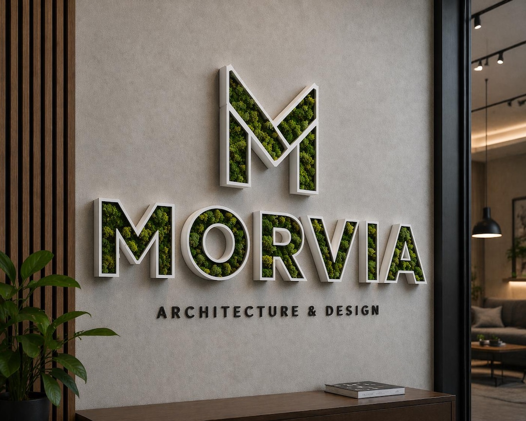 Custom Metal Moss Sign, Personalized Business Logo Wall Art, Preserved ...