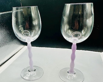 Mikasa "Sofia Violet" Crystal Stemware Wine Classes 9” tall 10oz