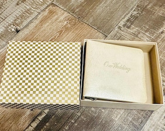 "Vintage 1970er ""Unsere Hochzeit"" Fotoalbum Goldprägung Polaroid Buch Klein 7"