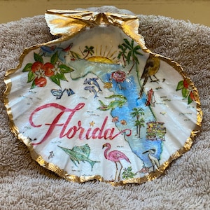 XL "Florida" Scallop Shell Jewelry Dish, Trinket Bowl