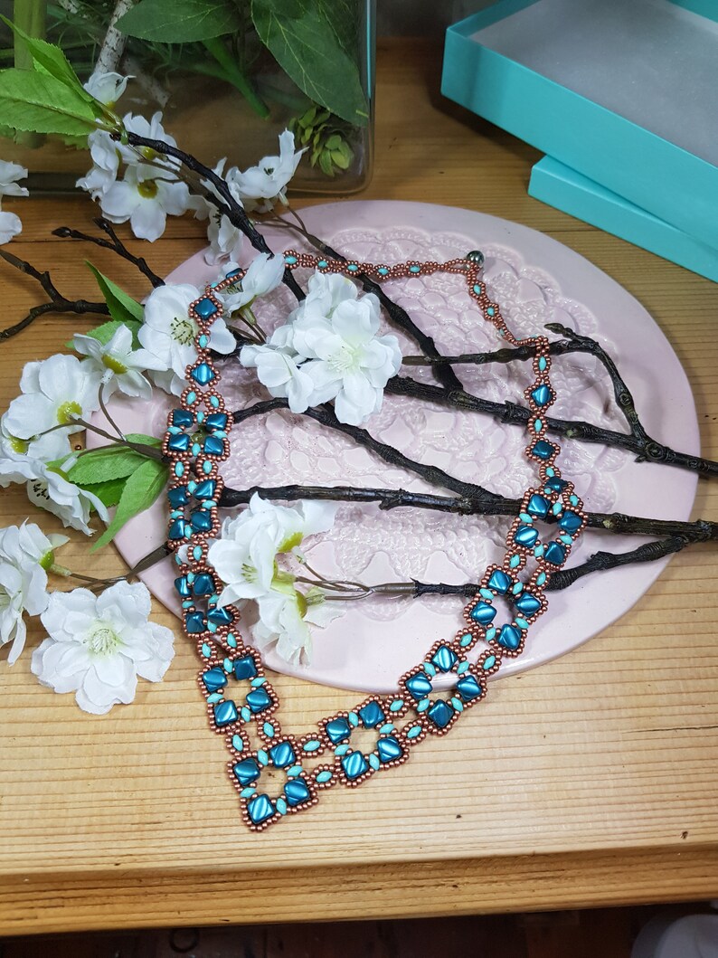 Handmade Art Deco beaded necklace image 4