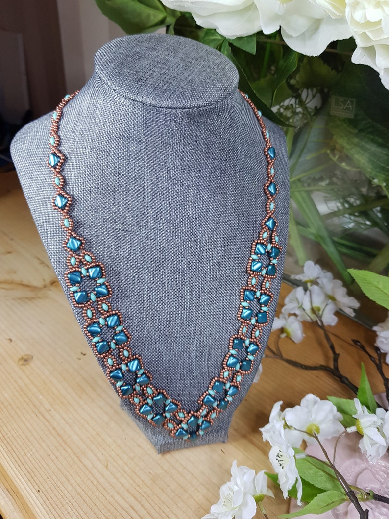 Handmade Art Deco beaded necklace image 1