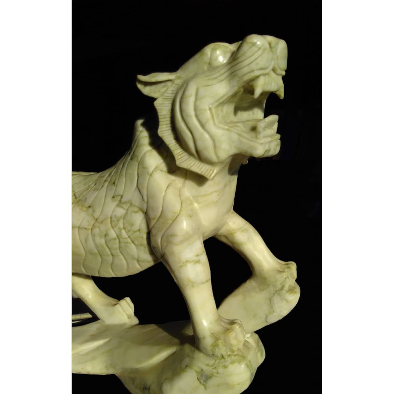Chinese Jade Tiger Carved From Henan Jade an Ostentatious Etsy
