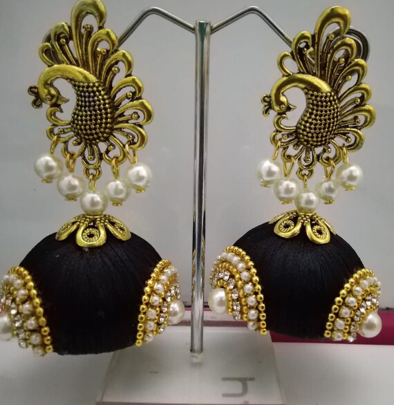 56% OFF on Youth Pink Silk Thread Jhumka Earrings on Amazon | PaisaWapas.com