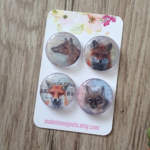 Fox Magnets,Fox Memo Magnets,Fox lover gifts ,Fox gift ideas ,Woodland Fox Gifts,Fox magnet sets,Wildlife Magnets ,Fox gift