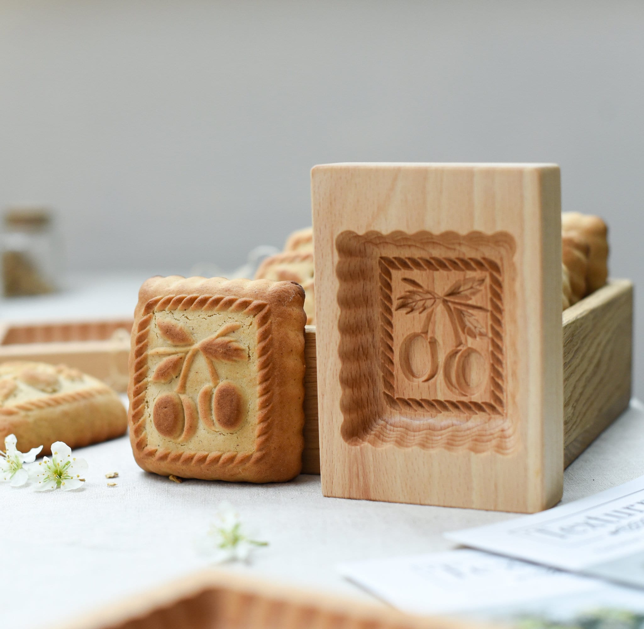 Springerle stamp Plum Carved wooden cookie stamp Etsy