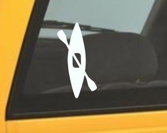 Kayak Decal for Car Windows. Waterproof Vinyl.