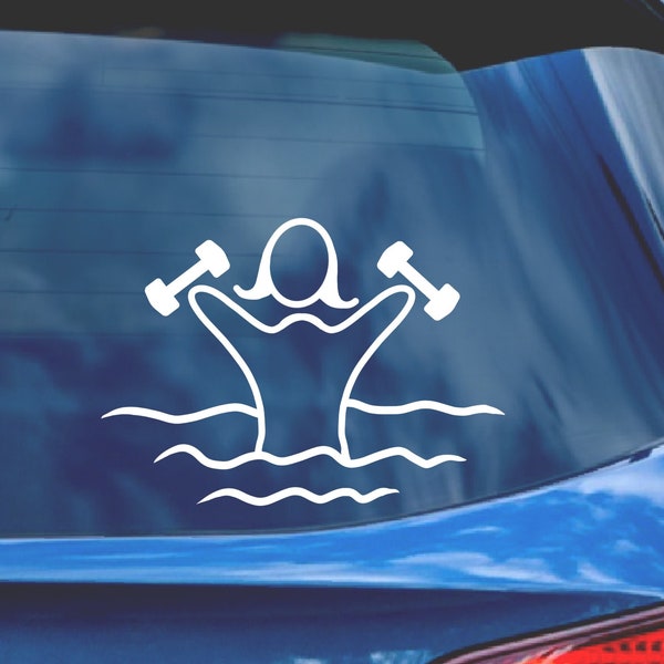 Water Aerobics Decal. Pool Exercises Sticker. Water Aerobics Car Decal. Water Aerobics Girl. Water Aerobics Minimalist, Pool Aerobics