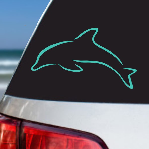 Dolphin Decal, Dolphin Sticker, Dolphin Outline Sticker, Dolphin Car Window Decal, Gift Beach Lovers, Florida Gifts, Minimalist Dolphin