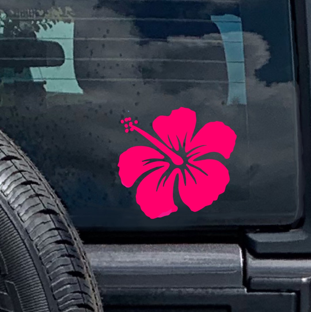 Hbscus Flower Car Stcker Vnyl Decal Popular Surf Grl Board Laptop Wndow 12cm / 5nches Car