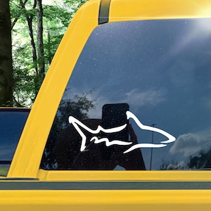 Shark decal for car truck or suv rear window. Comes in black or white and the size of your choice. Makes a great gift. image 1