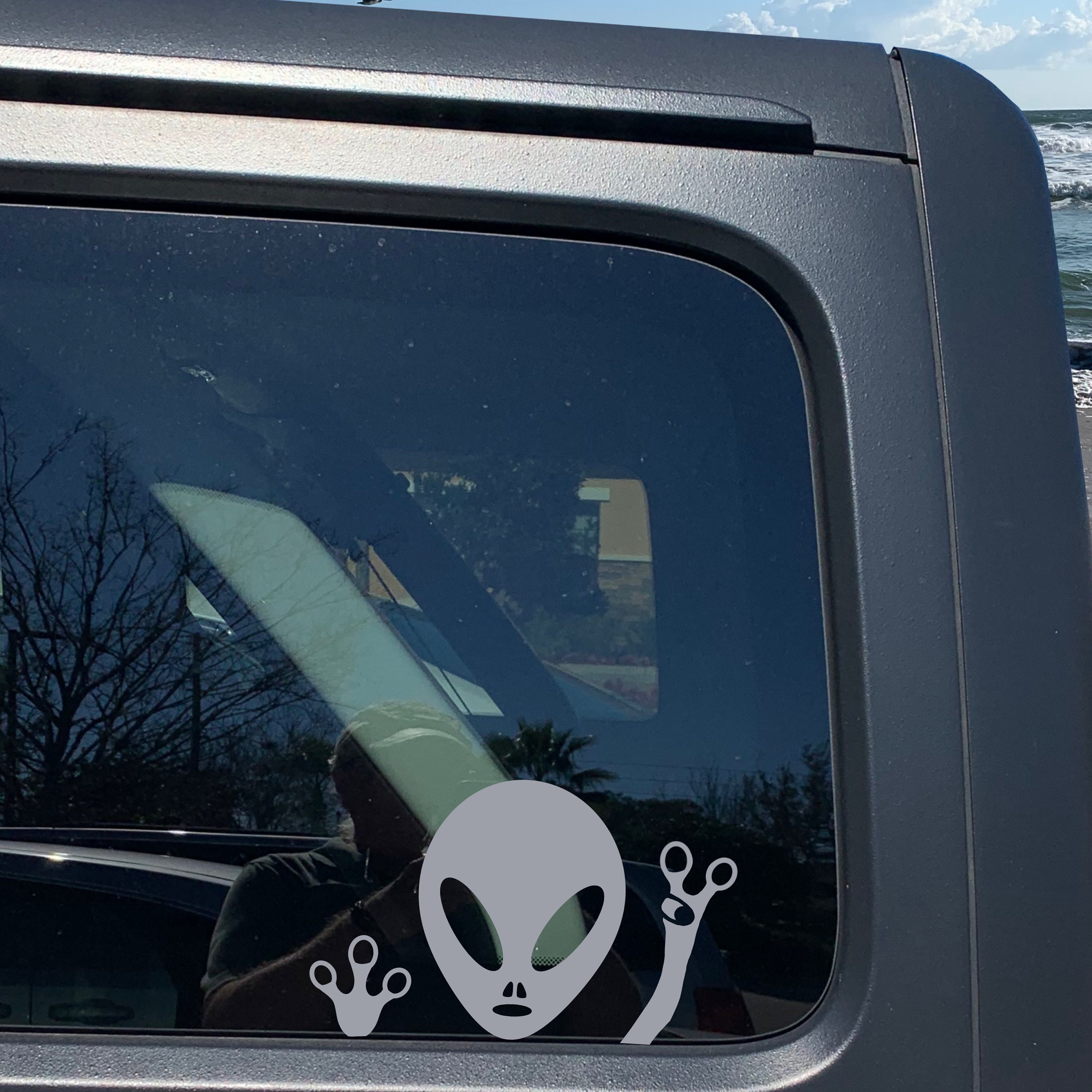Alien Decal Sticker. Peace Sign Decal. Car Window Decals. - Etsy