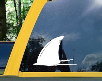 Handmade White Shark Fin Decal: Waterproof Car Window Sticker
