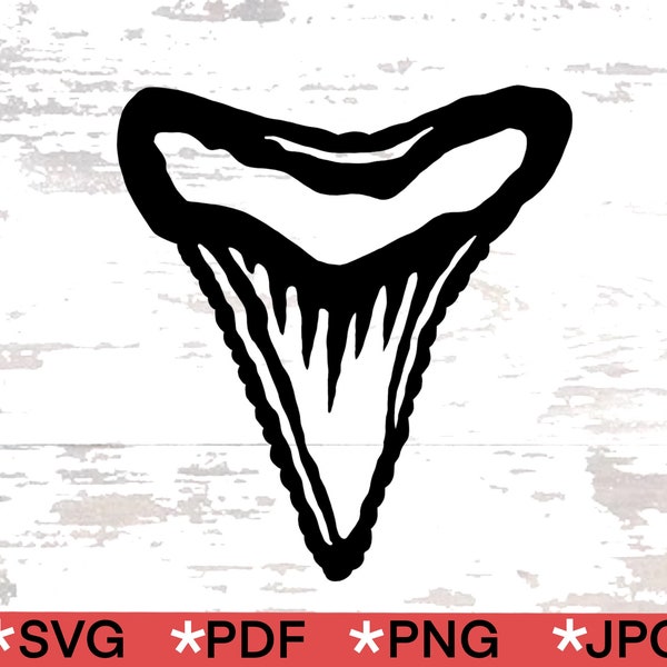 Shark tooth svg image cut file for Cricut. Use to make decals or transfers to apply to numerous items for personal use or gifts.