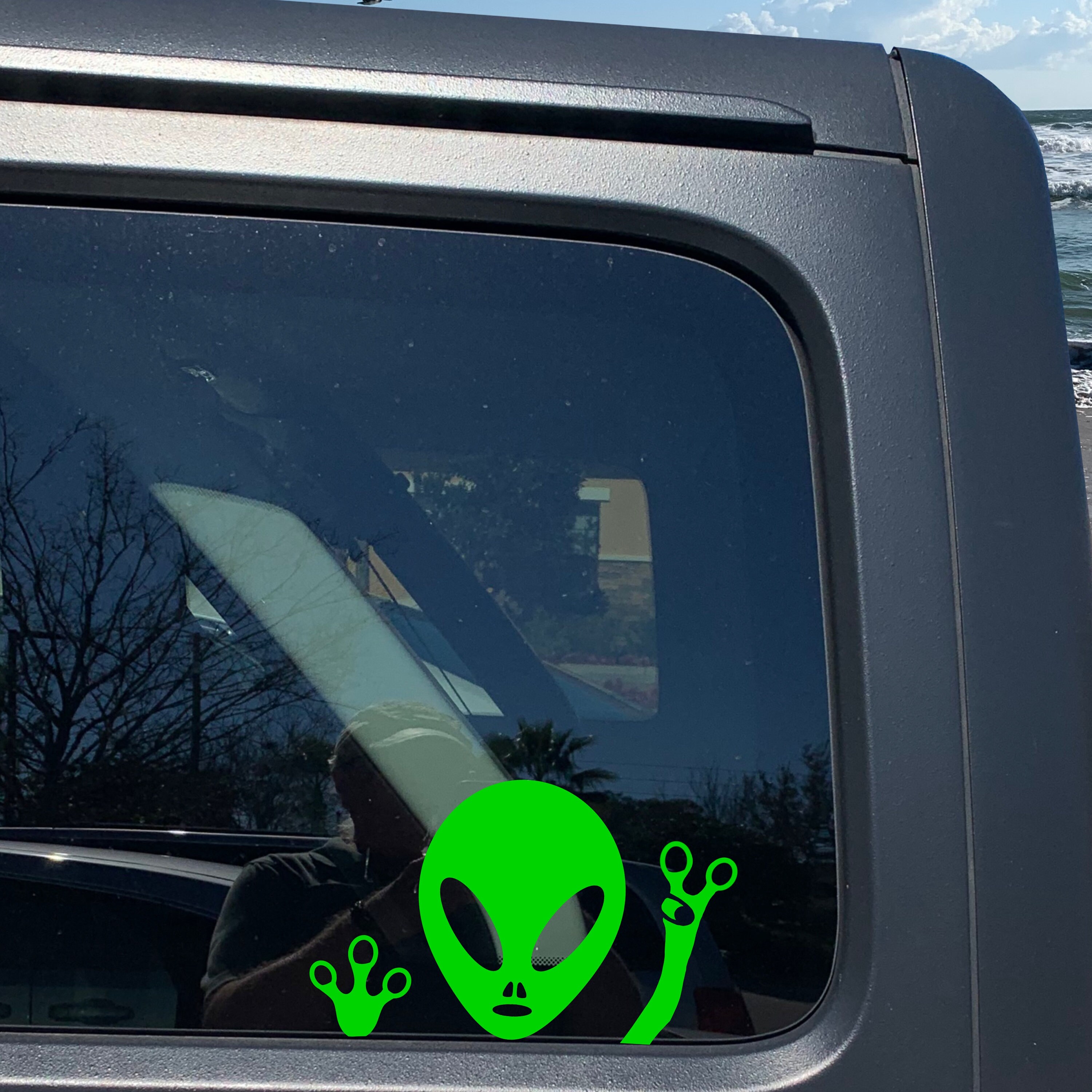 Alien Decal Sticker. Peace Sign Decal. Car Window Decals. - Etsy