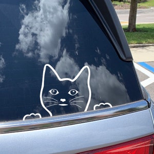 Cute Cat Decal Sticker for Cat Lovers. Cat Sticker for Car Window.