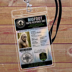 Bigfoot Rapid Response Collectors ID Card: Personalized.