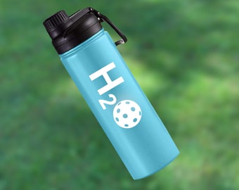 H2O Pickleball Decal for Water Bottle, Waterbottle, Hydroflasks, Laptops, or Car Windows. Pickleball Gifts.