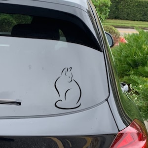 Vinyl Minimalist Cat Decal for Car Window, Black or White Cat Car Decal, Cat Decal, Cat Sticker, Cat Car Window, Cat Outline Decal