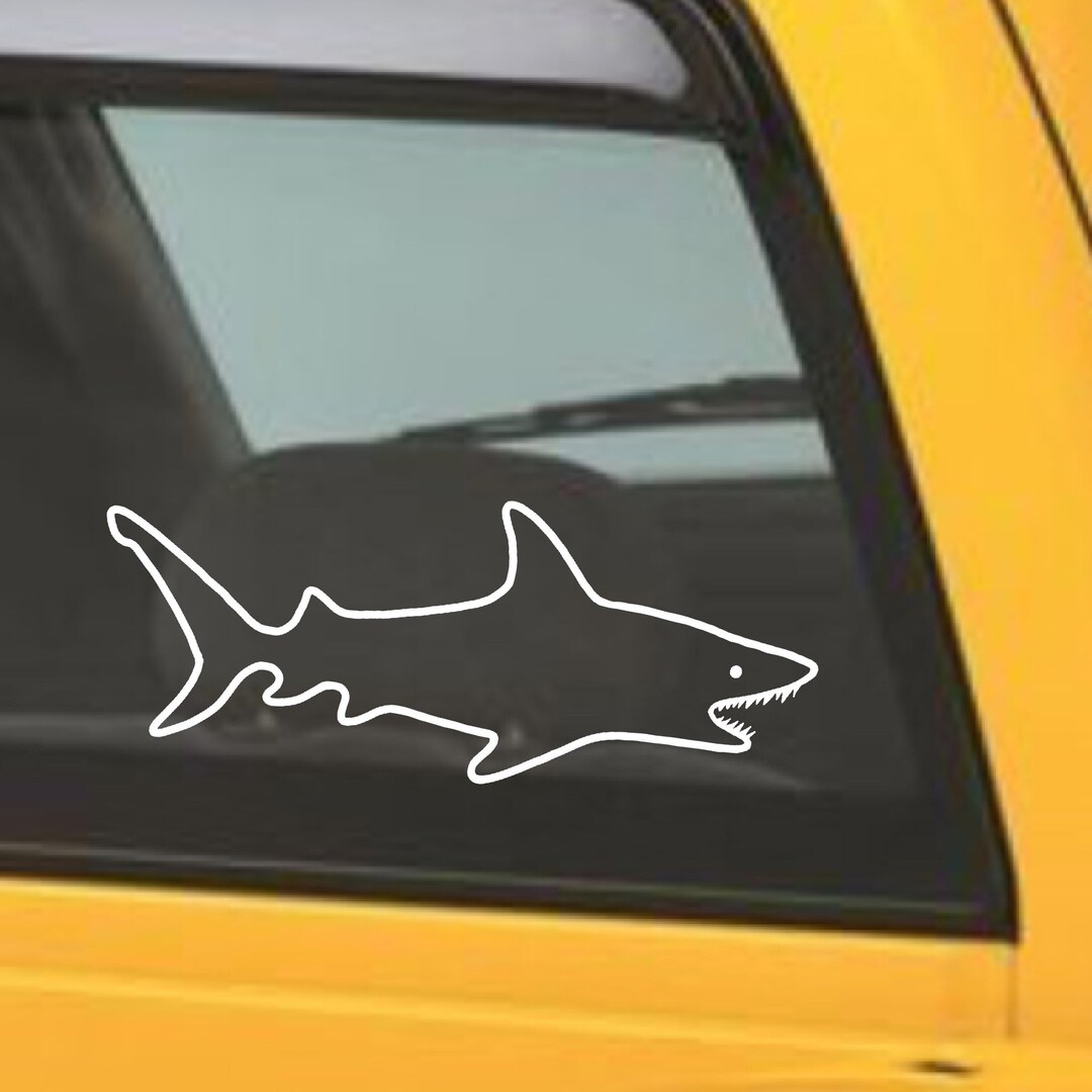 Minimalist Shark, Custom Decal, Car Decal, Shark Car Sticker, Shark Car