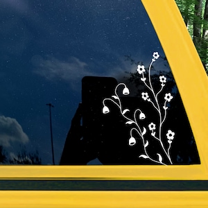 Wildflowers Waterproof Vinyl Decal Sticker for Car, Truck or SUV Vehicle Rear Glass Window. Minimalist Flowers  Decal.