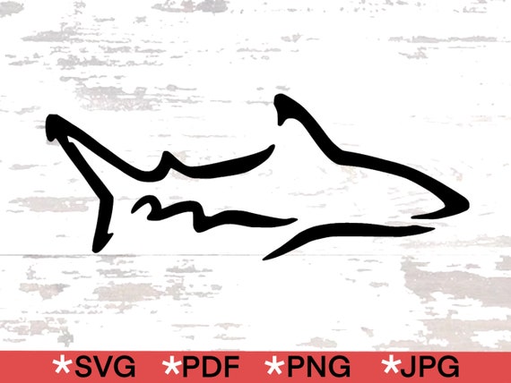 Minimalist Shark SVG (png, jpg, pdf) (Digital Download)