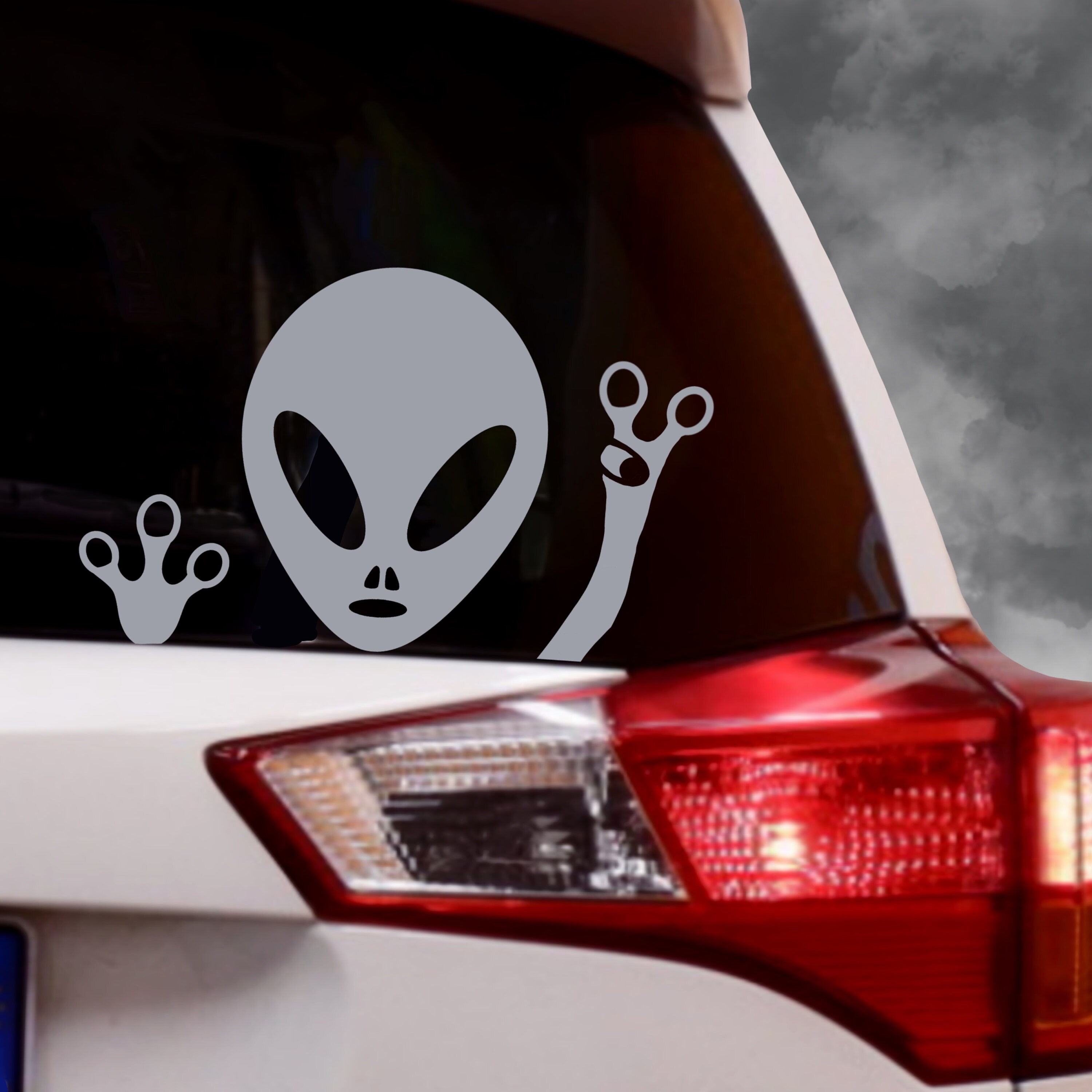Alien Decal Sticker. Peace Sign Decal. Car Window Decals. - Etsy