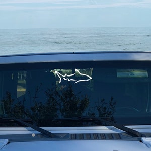 Shark decal for car truck or suv rear window. Comes in black or white and the size of your choice. Makes a great gift. image 4