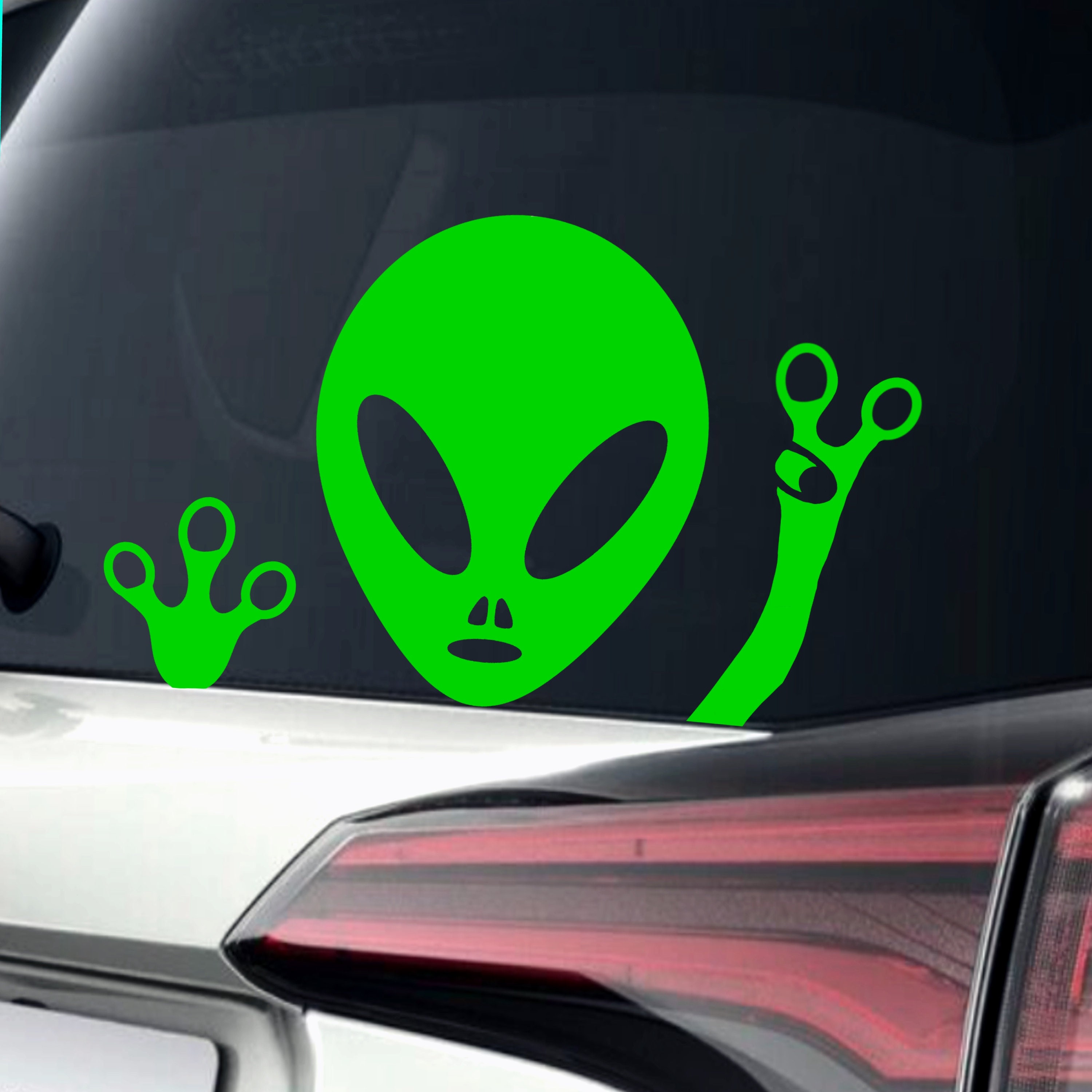 Alien Decal Sticker. Peace Sign Decal. Car Window Decals. - Etsy