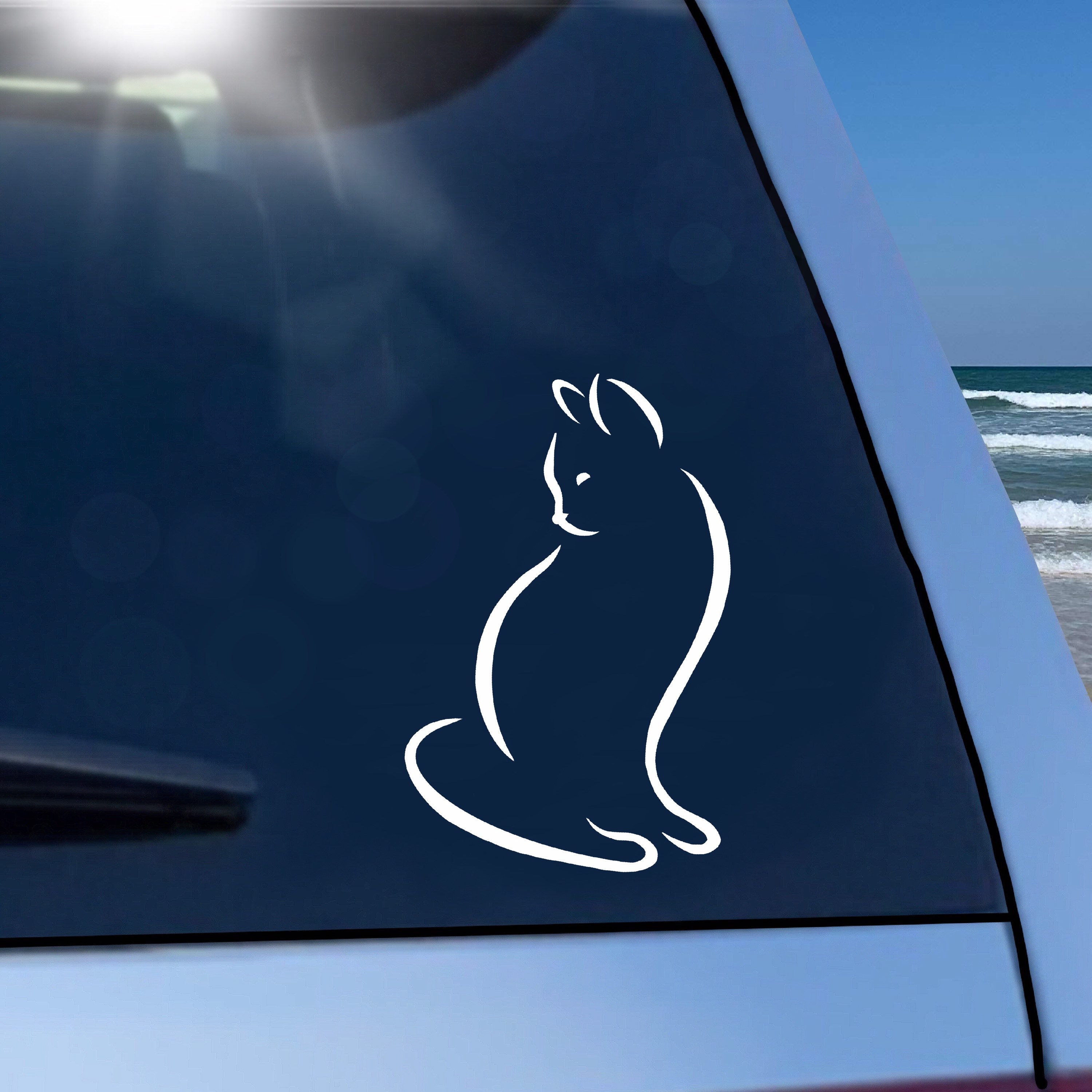 Minimalist Cat Car Decal Gifts for Him Gifts for Her Cat Etsy